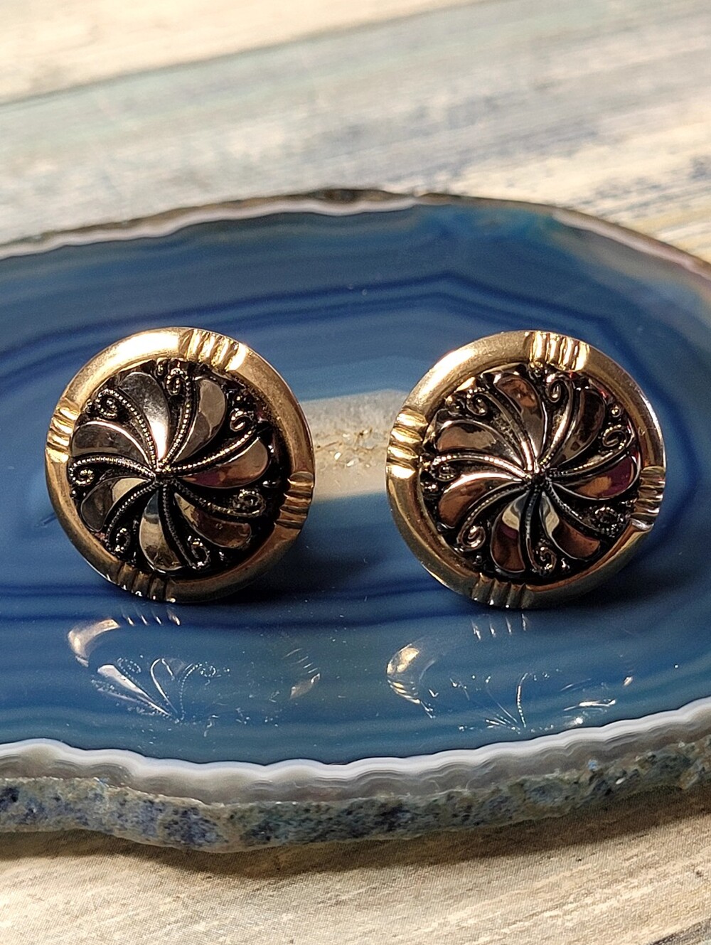 Gold-Tone Swirl Cufflinks